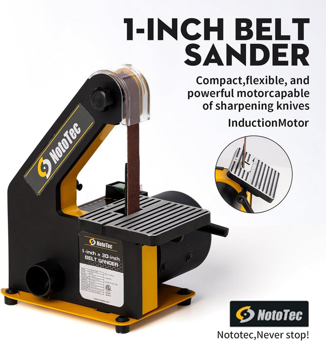 Nototec 1x30" Belt Sander for Woodworking with 1/3HP motor, 10A Belt Grinder